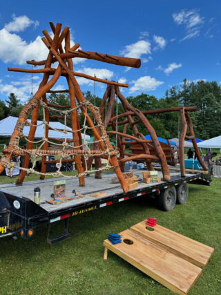 Tree-mendous, a design and build, creator of natural and sustainable adventure structures located on Rt. 22 in Canaan provided an eye-catching sampling of their innovative products.