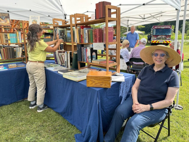 Librarium owner Sharon Lips set up shop with a miniature book store display to the delight of attendees both young and old.